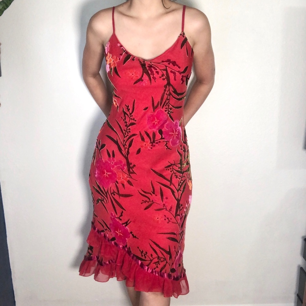 Vintage Slip Dress with Velvet detailing